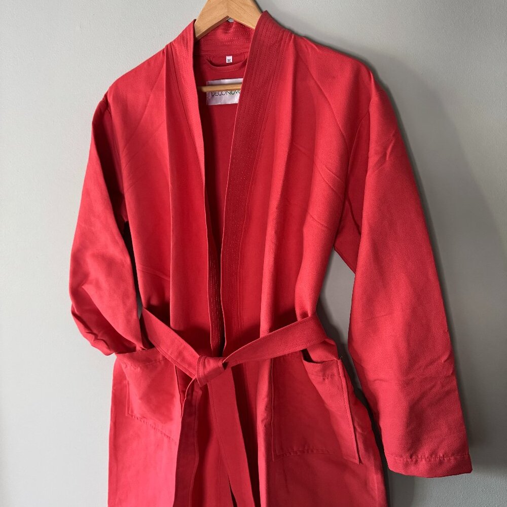 NEW Red Unisex Wrap Robe Soft Microfiber